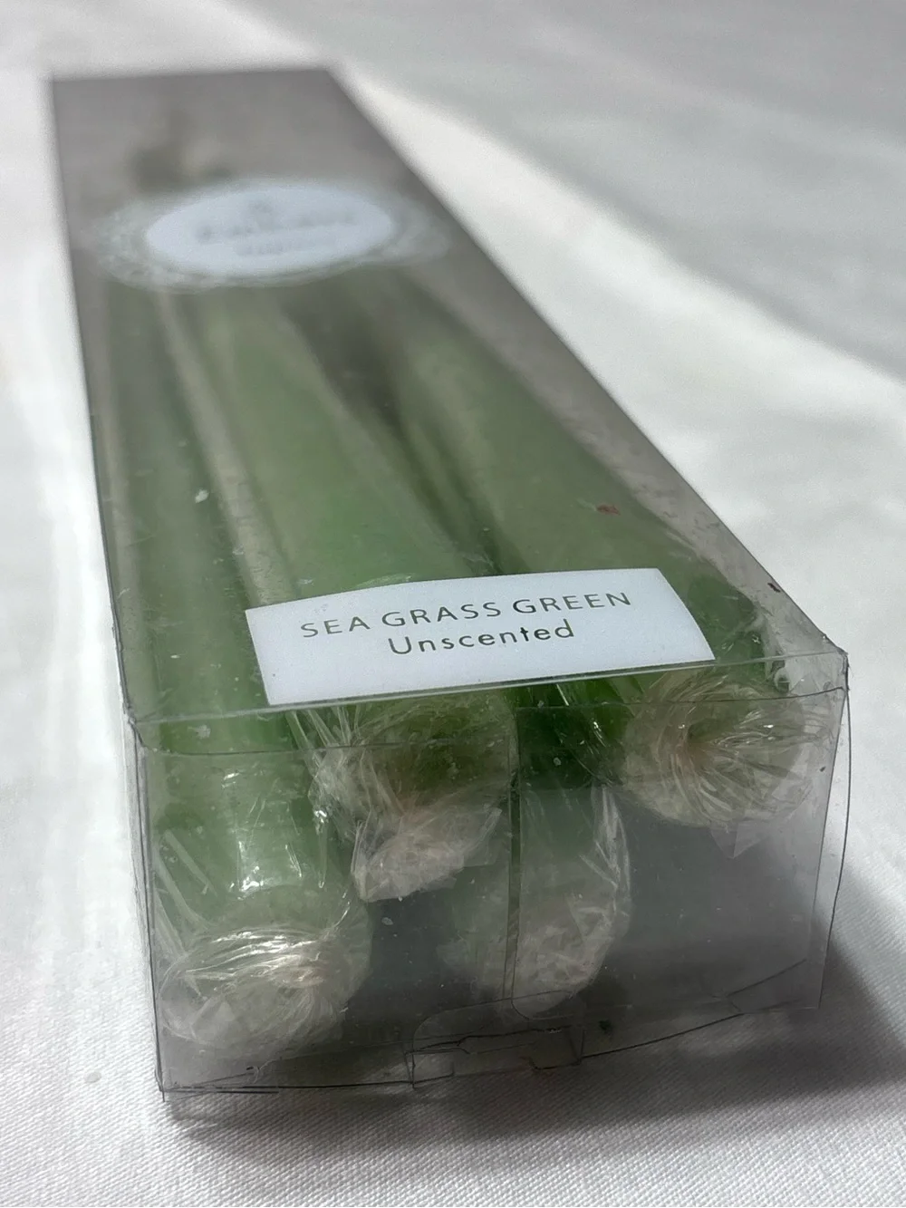 Embers Sea Grass Green Taper Candles 10” Unscented Set of 6 New